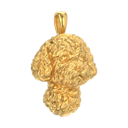 Bichon Frise gold dog pendant — design render