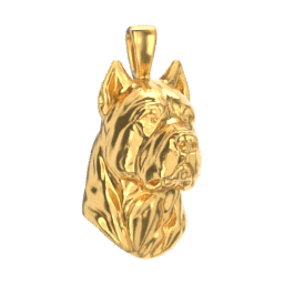 Cane Corso gold dog pendant — design render
