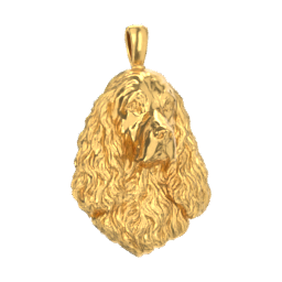 English Springer Spaniel gold dog pendant — design render