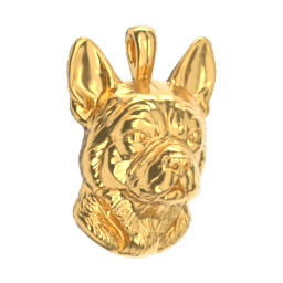 French Bulldog gold dog pendant — design render