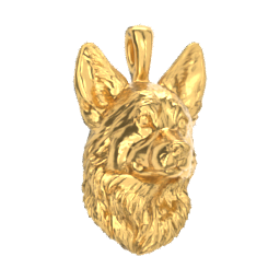 Pembroke Welsh Corgi gold dog pendant — design render