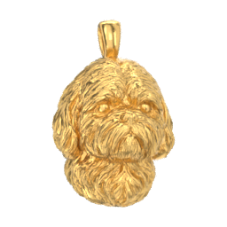 Shih Tzu gold dog pendant — design render